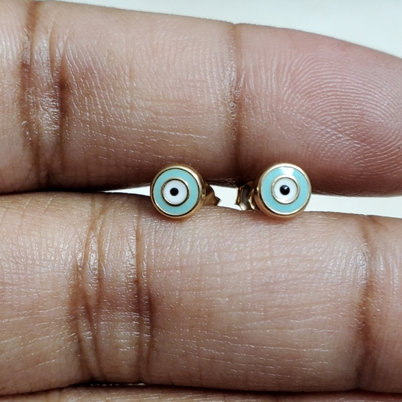 Jewelry - 14K Evil Eye Stud Earrings